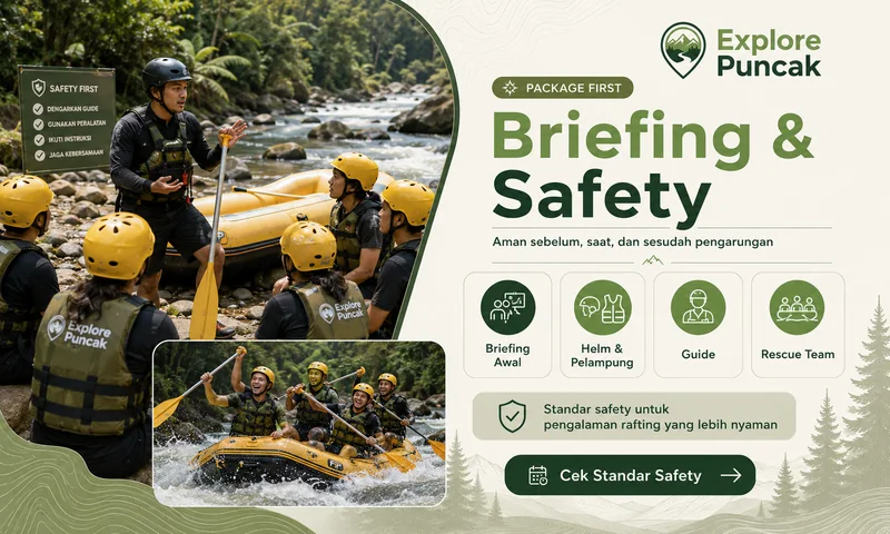 Briefing kelompok sebelum kegiatan rafting