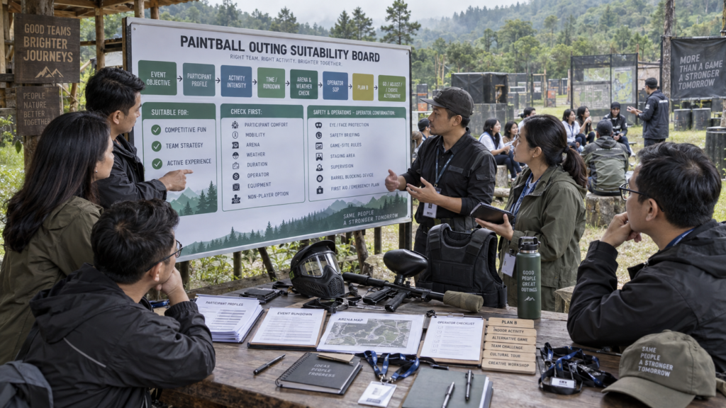 Media pendukung — Paintball untuk Outing Kantor Bandung: Kapan Cocok dan Kapan Sebaiknya Tidak?