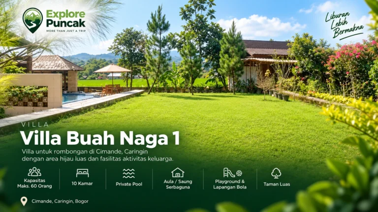 Villa Buah Naga 1 di Cimande Caringin Bogor untuk rombongan hingga 60 orang