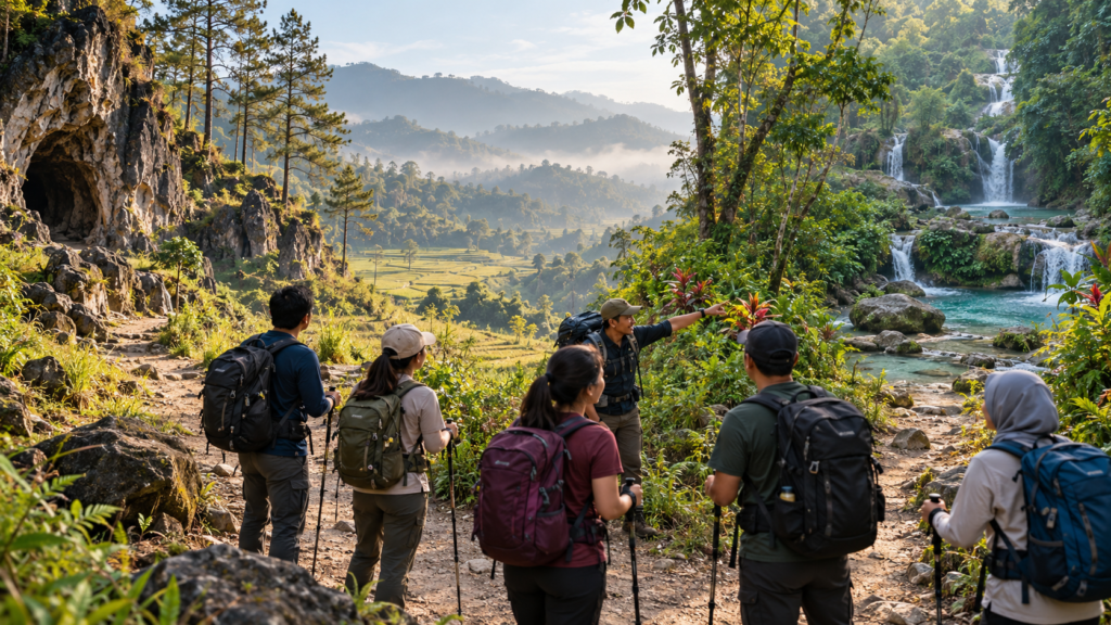 Perbandingan trekking goa garunggang dan trekking leuwi hejo sentul dari segi budget, perjalanan, dan keindahan jalur trekking .