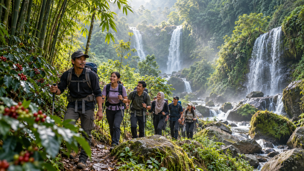 Seperti Apa Jalur Trekking Curug Hordeng? Memahami Hutan Bambu, Kebun Kopi, Curug Ciburial, Curug Kembar, dan Curug Hordeng