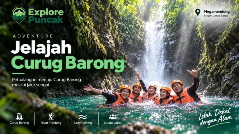 Jelajah Curug Barong Megamendung Bogor dengan river trekking dan body rafting bersama guide lokal Explore Puncak