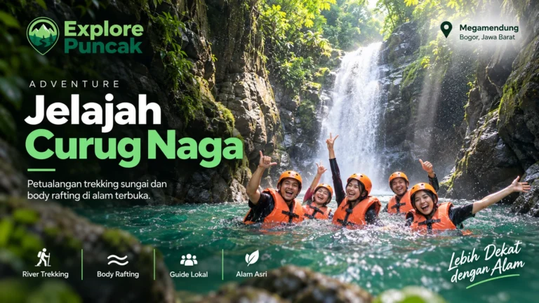 Jelajah Curug Naga dengan body rafting dan river trekking di Megamendung Bogor bersama guide lokal