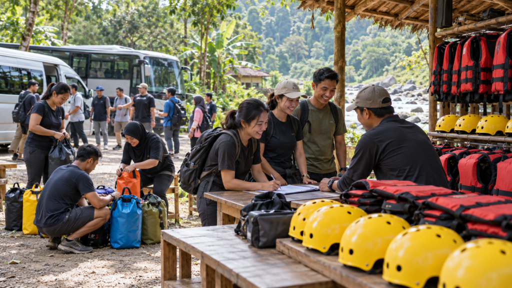 Rafting Cisadane 1 Hari dari Jakarta: Cara Mengatur Jam Berangkat, Buffer, dan Kepulangan Rombongan