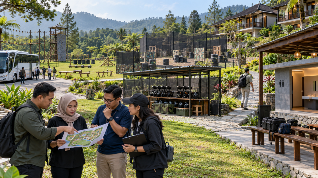 Venue untuk Outbound + Paintball 2D1N di Bogor: Haruskah Lapangan, Penginapan, dan Arena Berada di Satu Lokasi?