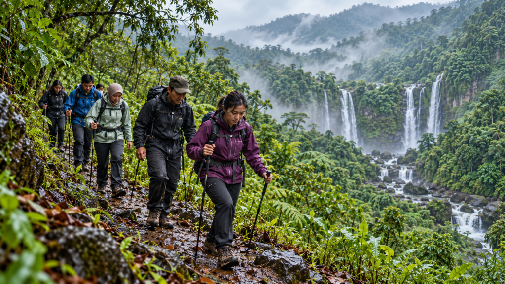 Trekking Curug Hordeng Saat Hujan: Jalur, Batu Basah, Main Air, dan Rundown